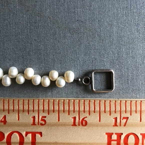 Vintage Handmade Briolette Pearls 9 mm Green CZ Sterling Clasp Necklace 16.5 In - Picture 8 of 8